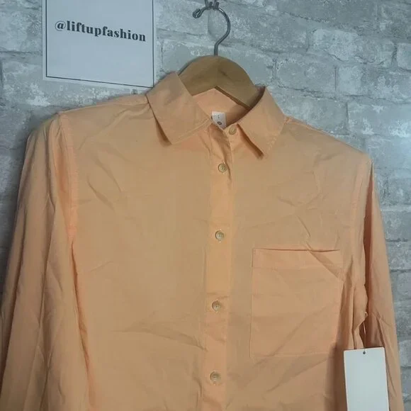 Lululemon Women's Cotton Blend Poplin Button Down Shirt NWT Size Small (PCHB) - Picture 4 of 13